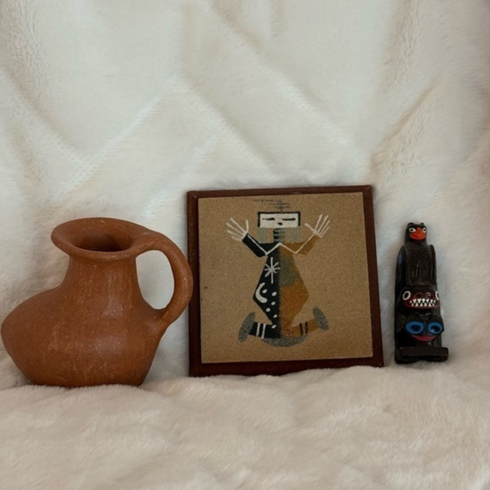 Native American Inspired Art Set with Brown and Black Accents